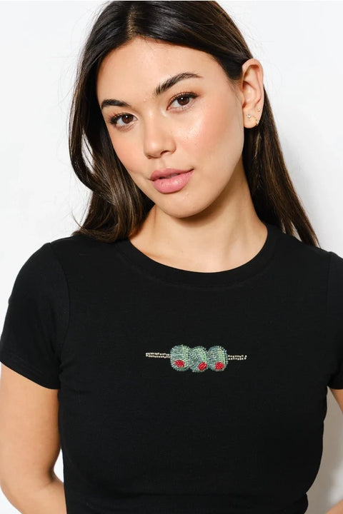 Olives Bead Tee Black