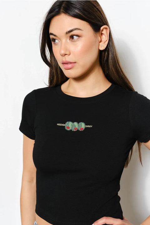 Olives Bead Tee Black