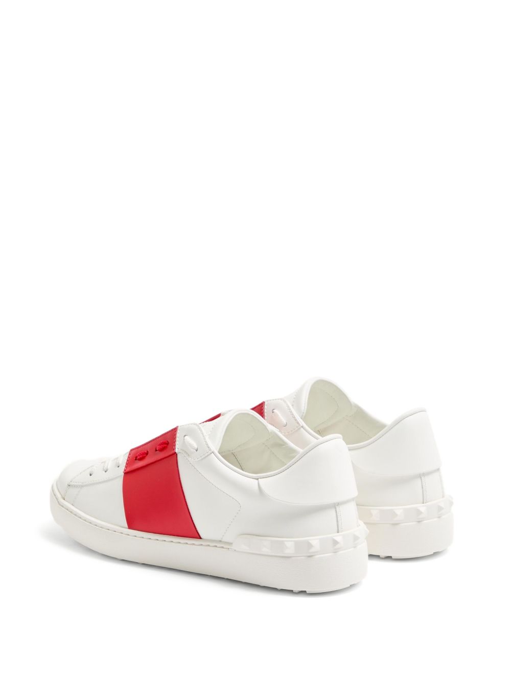 Open Calfskin Leather Sneakers with Studs for Comfort