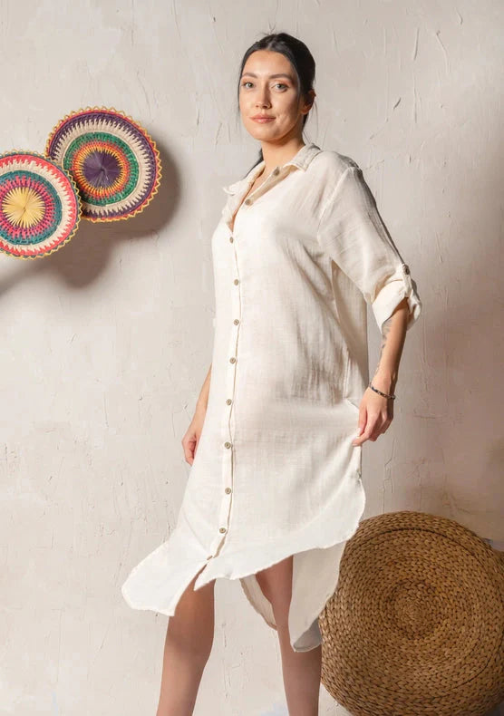 Organic Muslin Cotton White Shirt