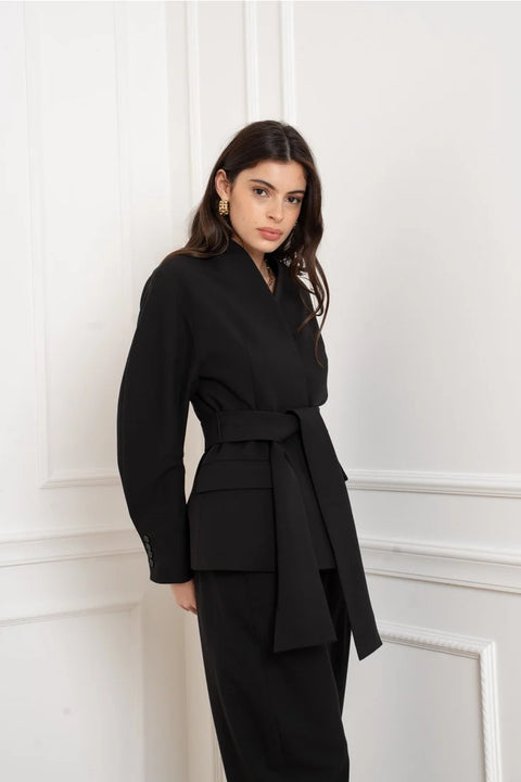 Ori Belted Kimono-Style Jacket