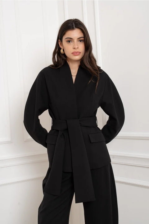 Ori Belted Kimono-Style Jacket