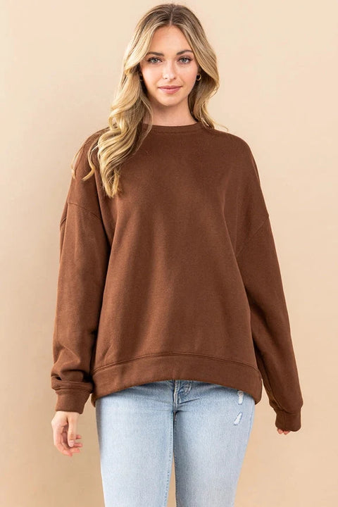 Oversized Sweatshirt - Brown