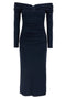 Carolina Herrera Off-shoulder 3/4 Slv Ruched Midi Dress