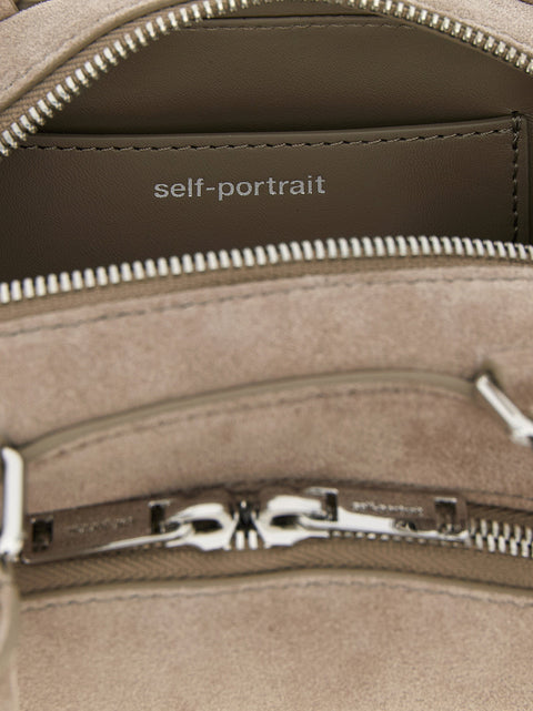 Self-Portrait Suede Mini With Charm Shoulder Bag
