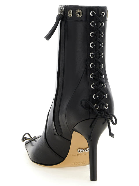 Mach & Mach Crystalized Corset Ankle Boots