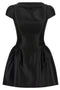 Self-Portrait Black Taffetà Collared Mini Dress