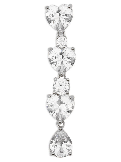 Self-Portrait Crystal Heart Tiered Earrings