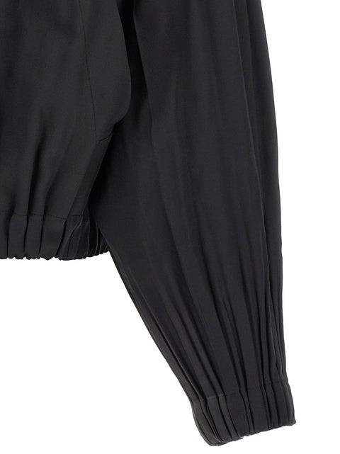 Pleats Please Issey Miyake Black Smooth Coat Coat