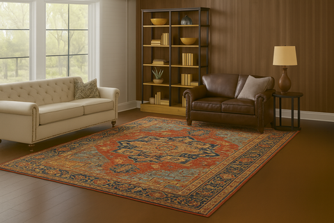Serapi Collection Area Rug Ultra Soft Washable Rug, Non Slip Area Rug Indoor, Stain Resistant Rugs for Living Room Bedroom Vintage Home Decor