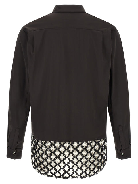 Comme Des Garçons Homme Plus Bicolor Mesh Insert Shirt