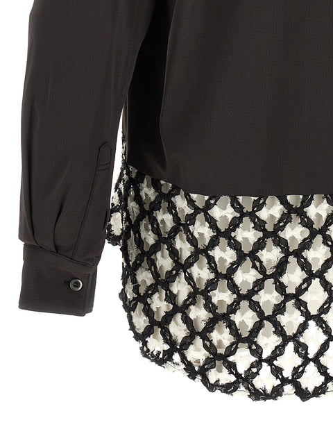 Comme Des Garçons Homme Plus Bicolor Mesh Insert Shirt