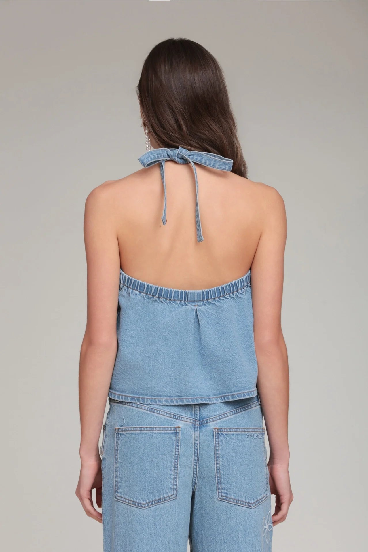 Pearl Fleur Embellished Stretch Denim Vest