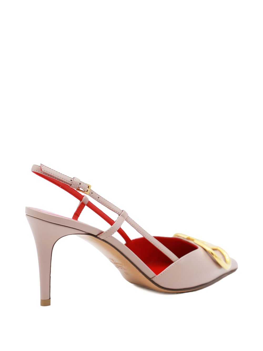 Pink Calf Leather Slingback Pumps 80mm Heel