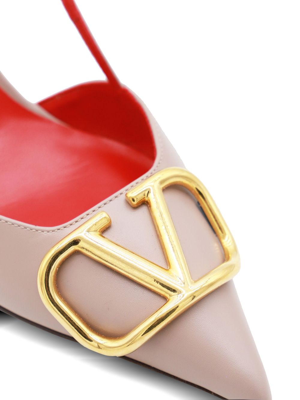 Pink Calf Leather Slingback Pumps 80mm Heel