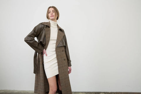 Plaid Oversized Maxi Trench Belted Jacket