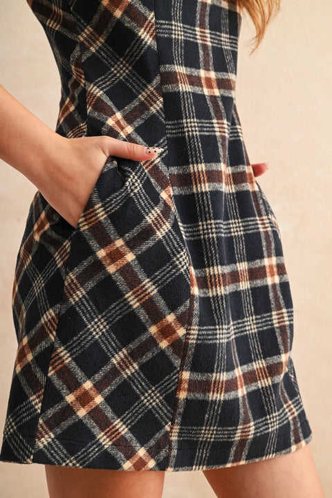 Plaid Pattern Women’s Dress Elegant Classic Style