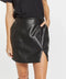 Pleather Skirt with Slit - Madison Skirt BLACK