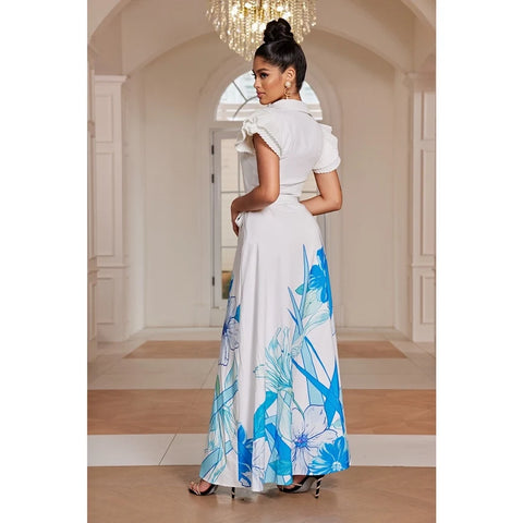 Printed Maxi Dress for Women Elegant Long Dress