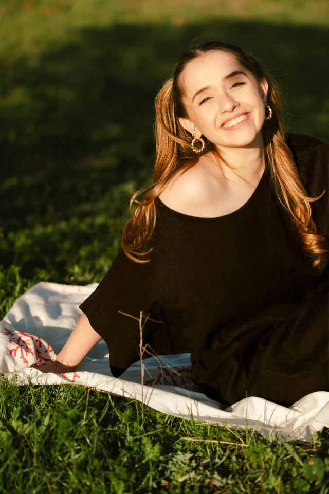 Pure Linen Black Top