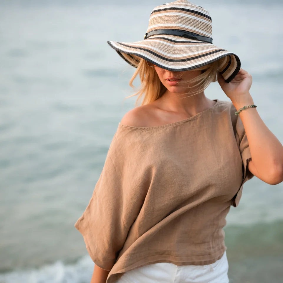 Pure Linen Light Brown Top