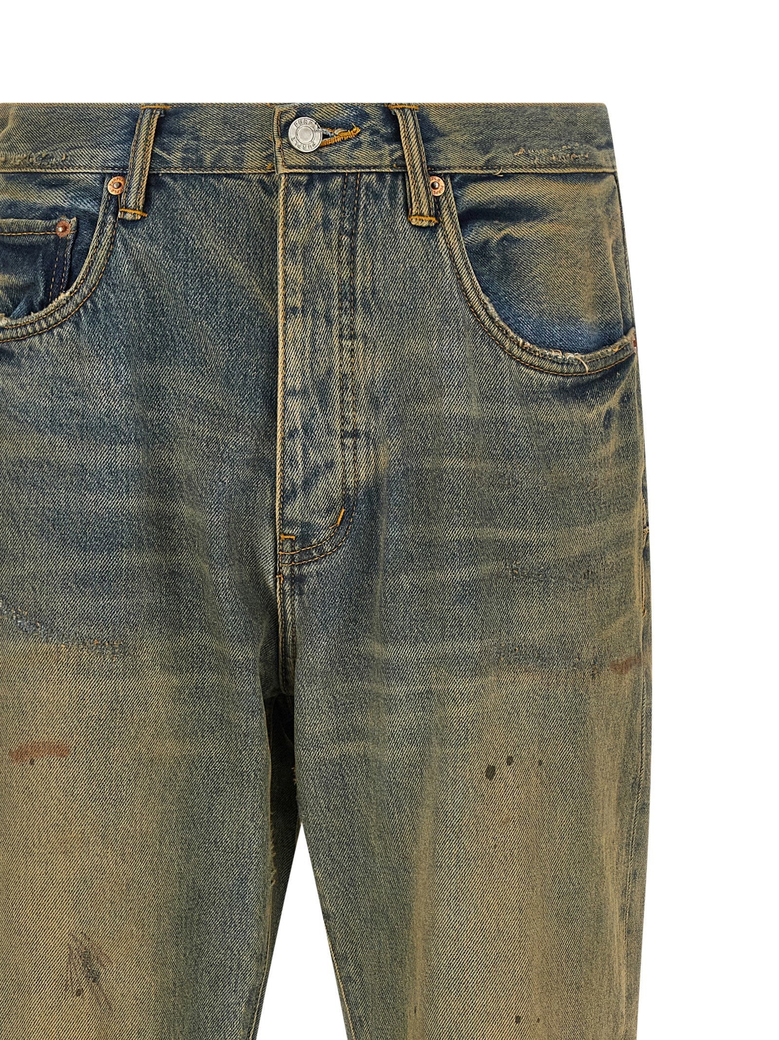 Purple P011 Dirty Oil Repair Jeans