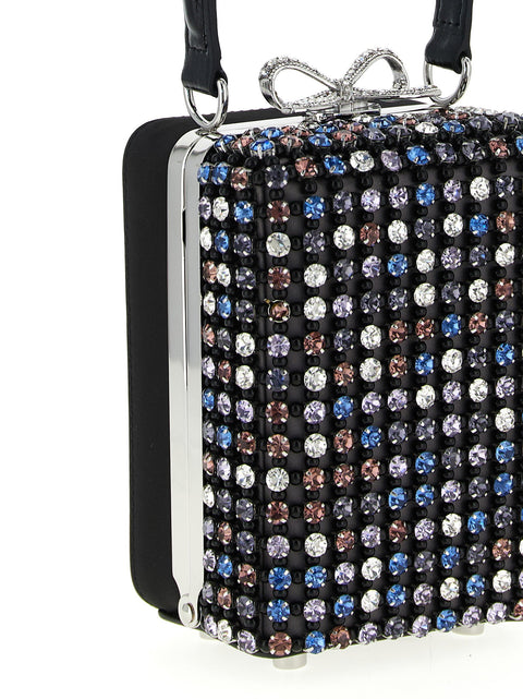 Self-Portrait Multi Crystal Chainmail Handbag
