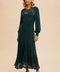 Raglan Vintage Lace Paneled Dress in Evergreen