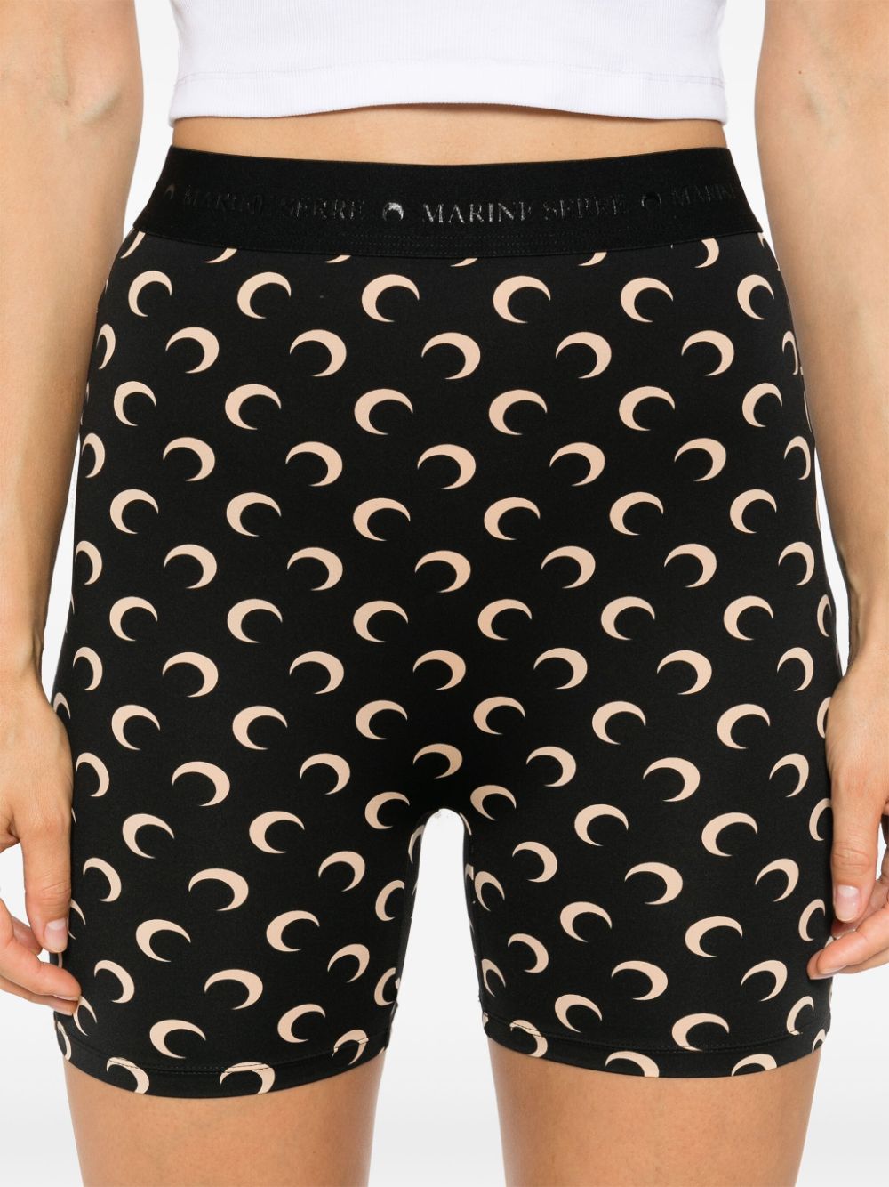 Recycled Polyamide Moon Print Cycling Shorts for Comfort
