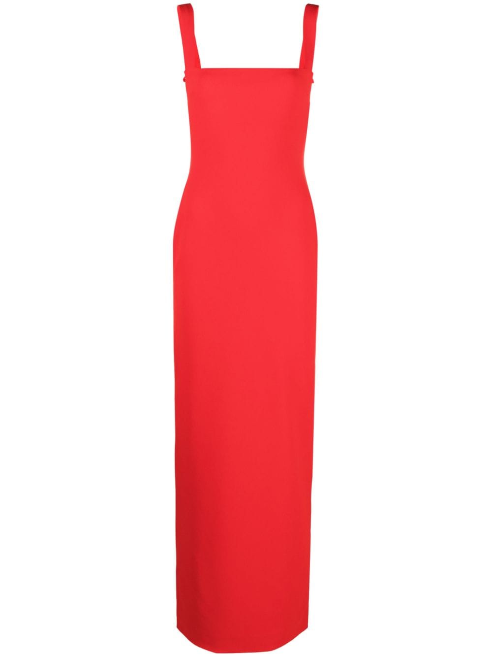 Red Crepe Sleeveless Breathable Summer Dress