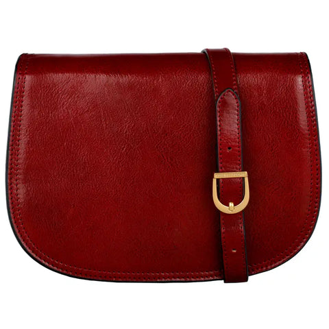 Red Leather Cross Body Bag - Moonfleet