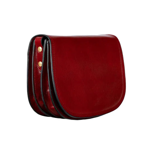 Red Leather Cross Body Bag - Moonfleet