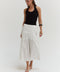 Remi Poplin Box Pleated Midi Skirt - White