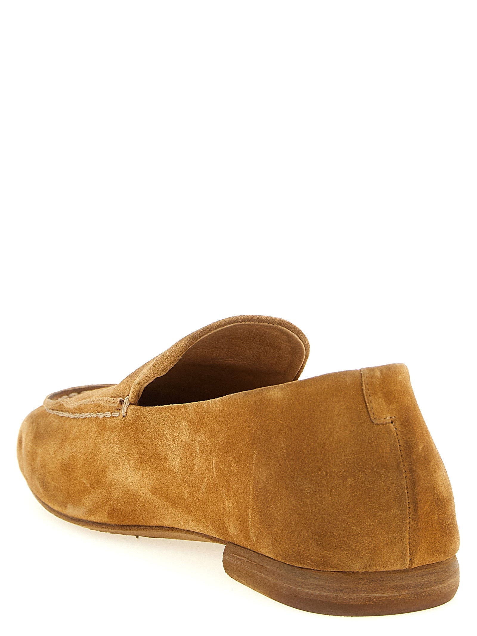 Reverse Leather Loafers with Contrast Stitching