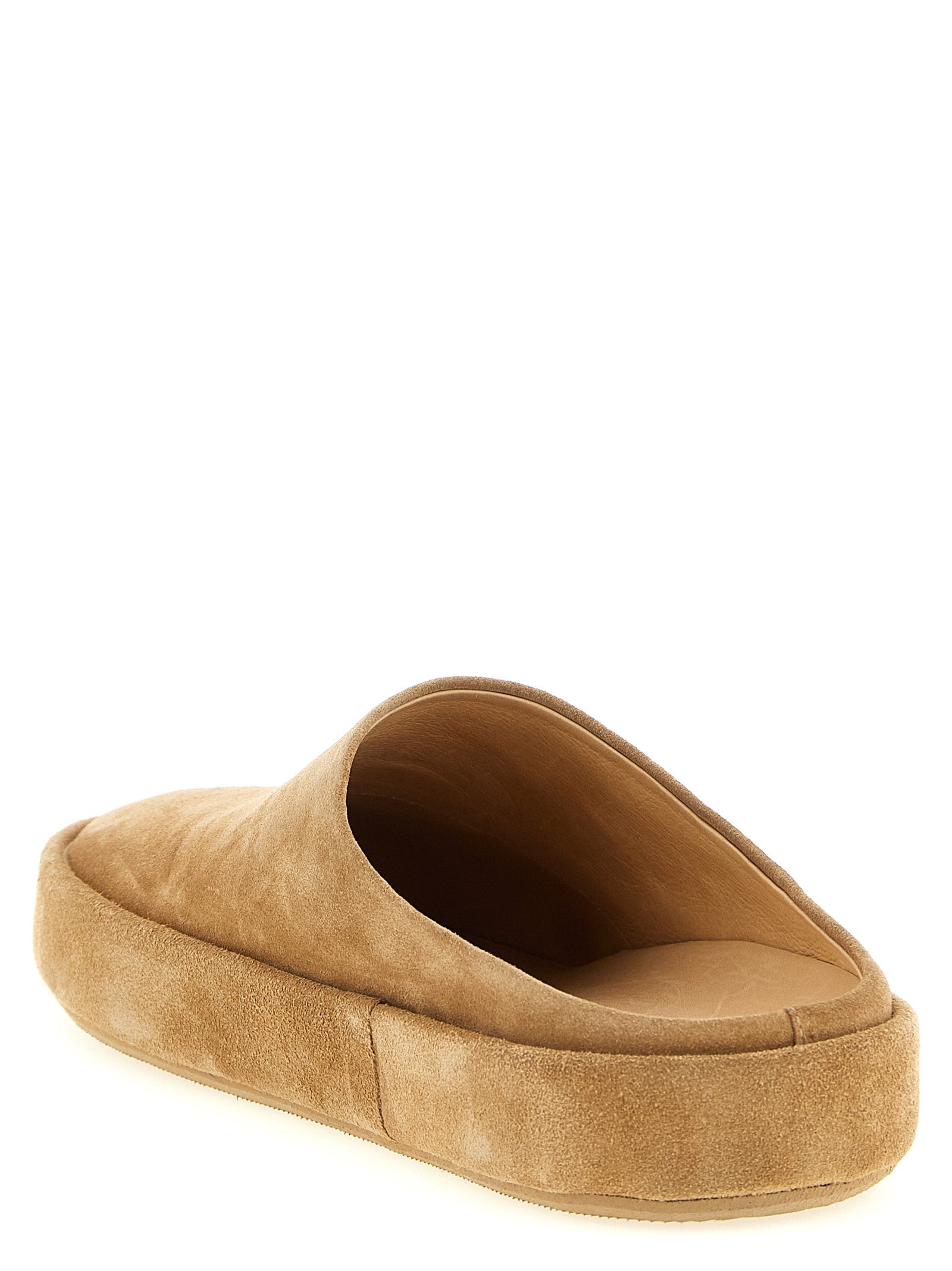 Reverse Leather Mules with Comfortable Rubber Sole