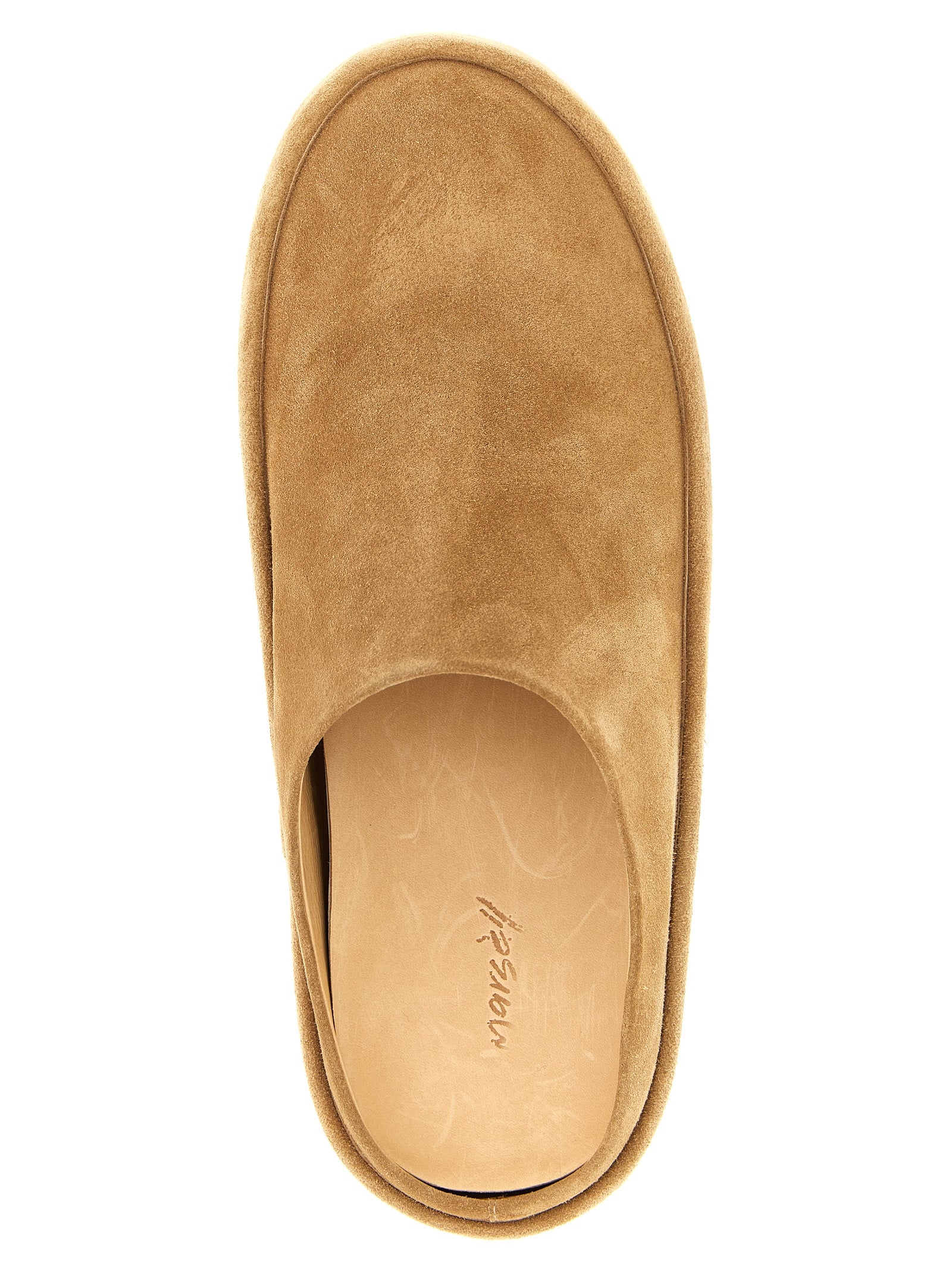 Reverse Leather Mules with Comfortable Rubber Sole