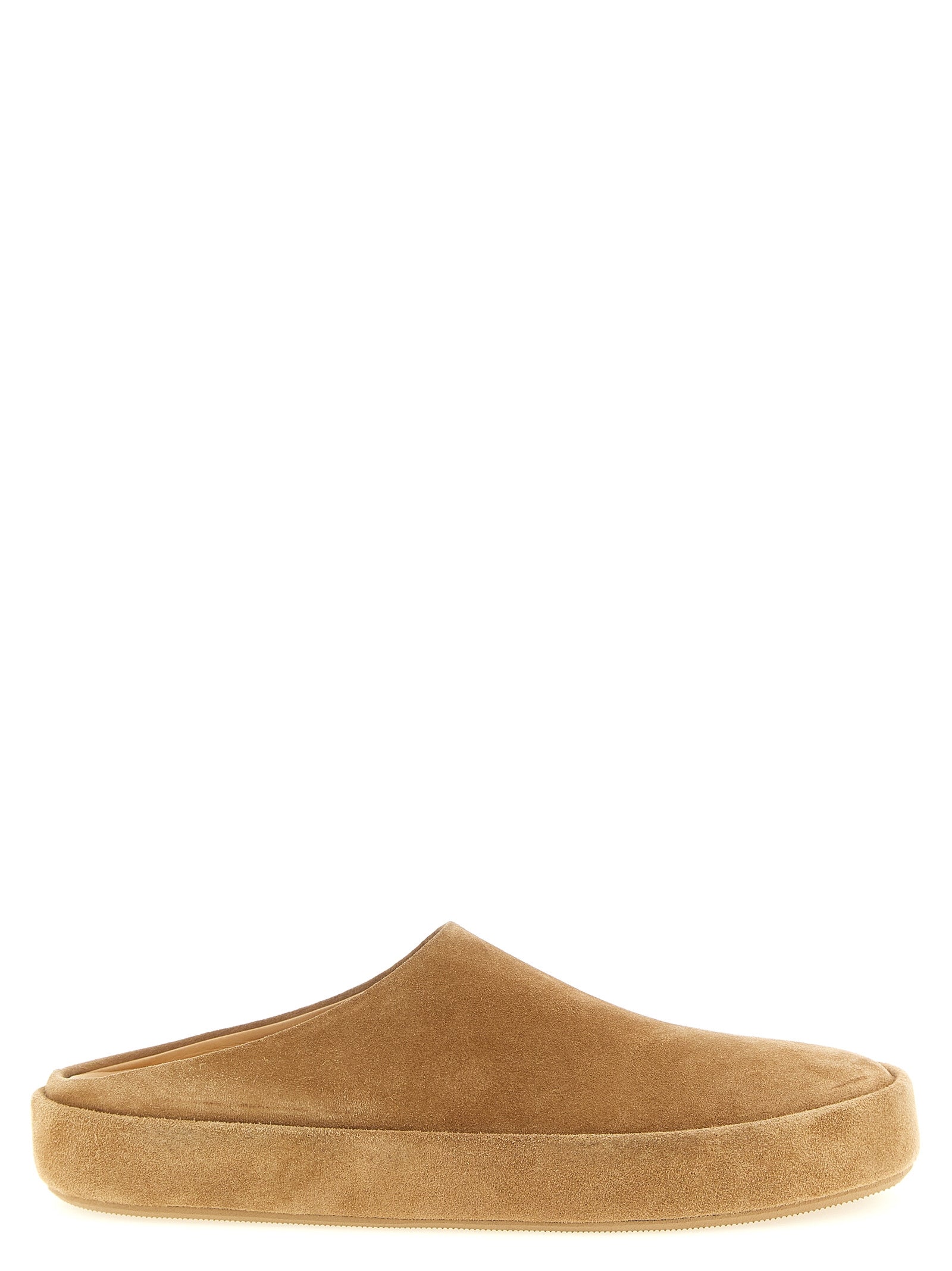 Reverse Leather Mules with Comfortable Rubber Sole