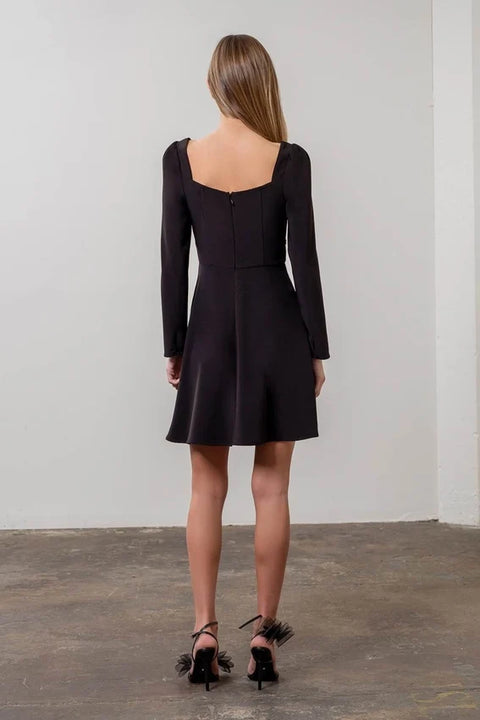 Flare Mini Dress with Rhinestone Detail
