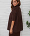 Rib Contrast Short Sleeve Top