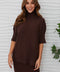 Rib Contrast Short Sleeve Top