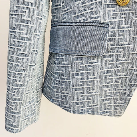 Rich Jacquard Denim Blazer