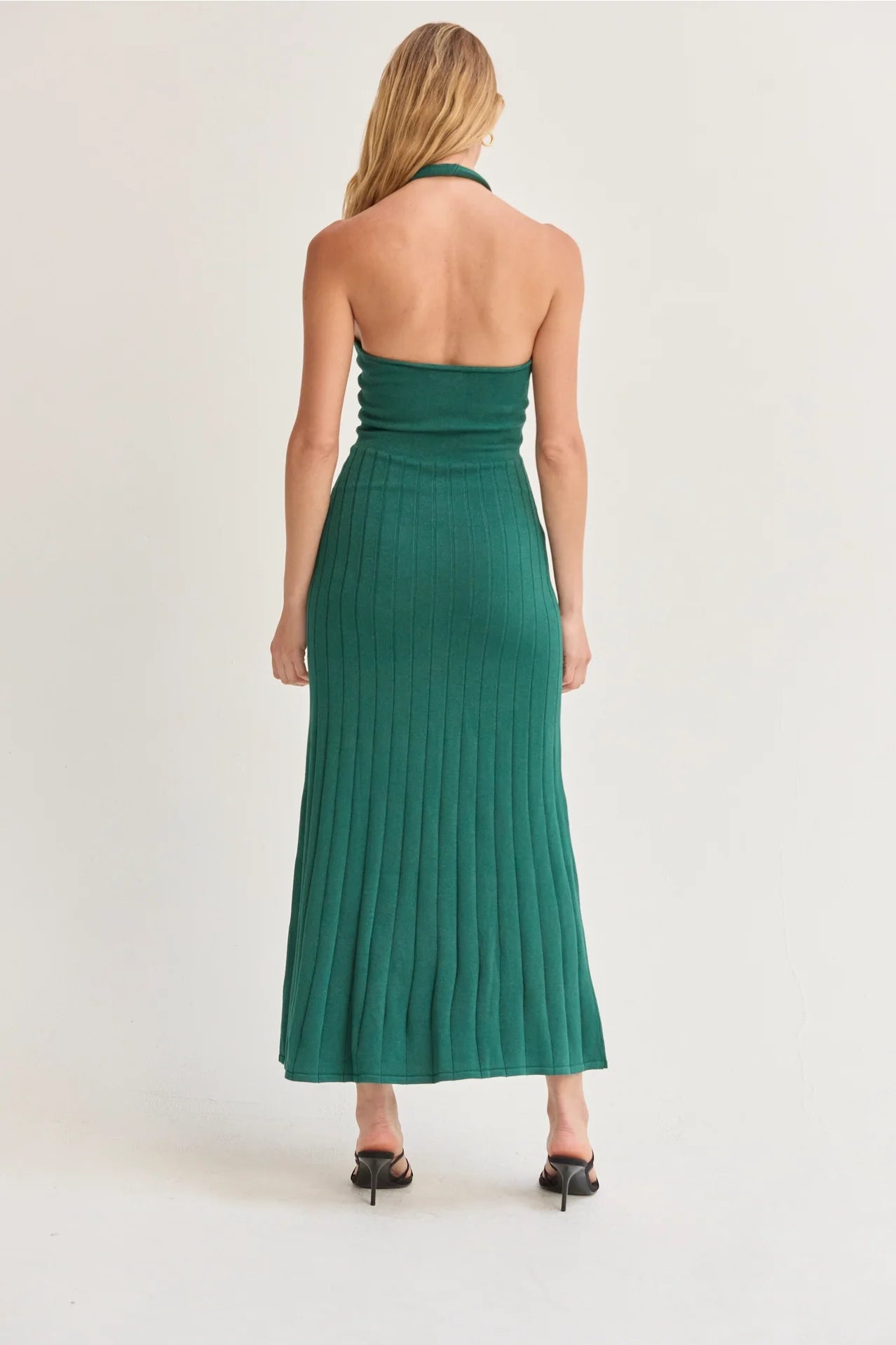 Robin Cross-Front Lurex Full-Fashion Midi Dress