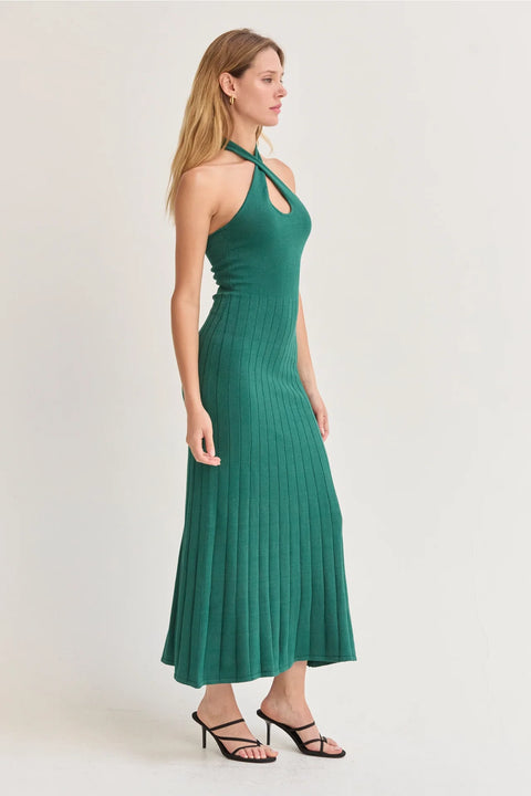 Robin Cross-Front Lurex Midi Dress Full-Fashion Women’s Dress