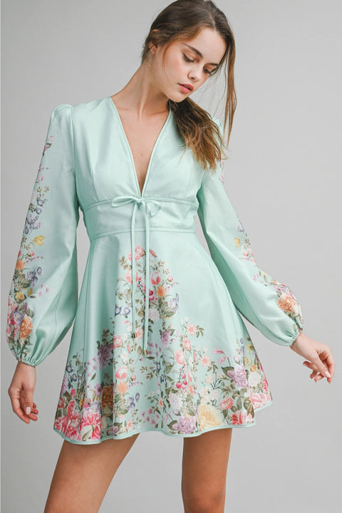 Romantic A-Line Fit & Flowy Silhouette Long Sleeve Dress
