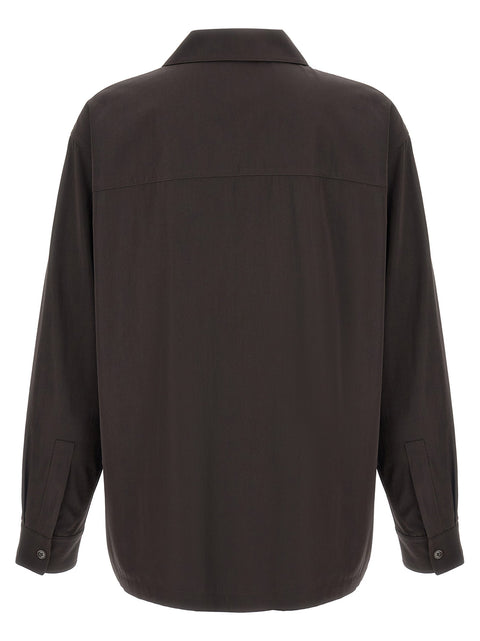 Lemaire Brown Wool Gabardine Overshirt
