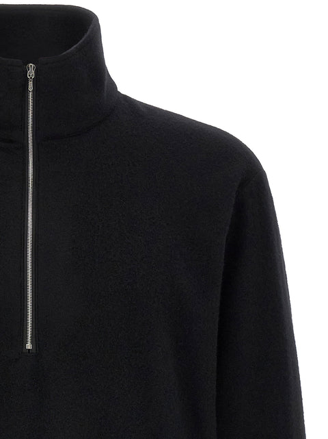 Ssstein Black Half-zip Fleece Sweater