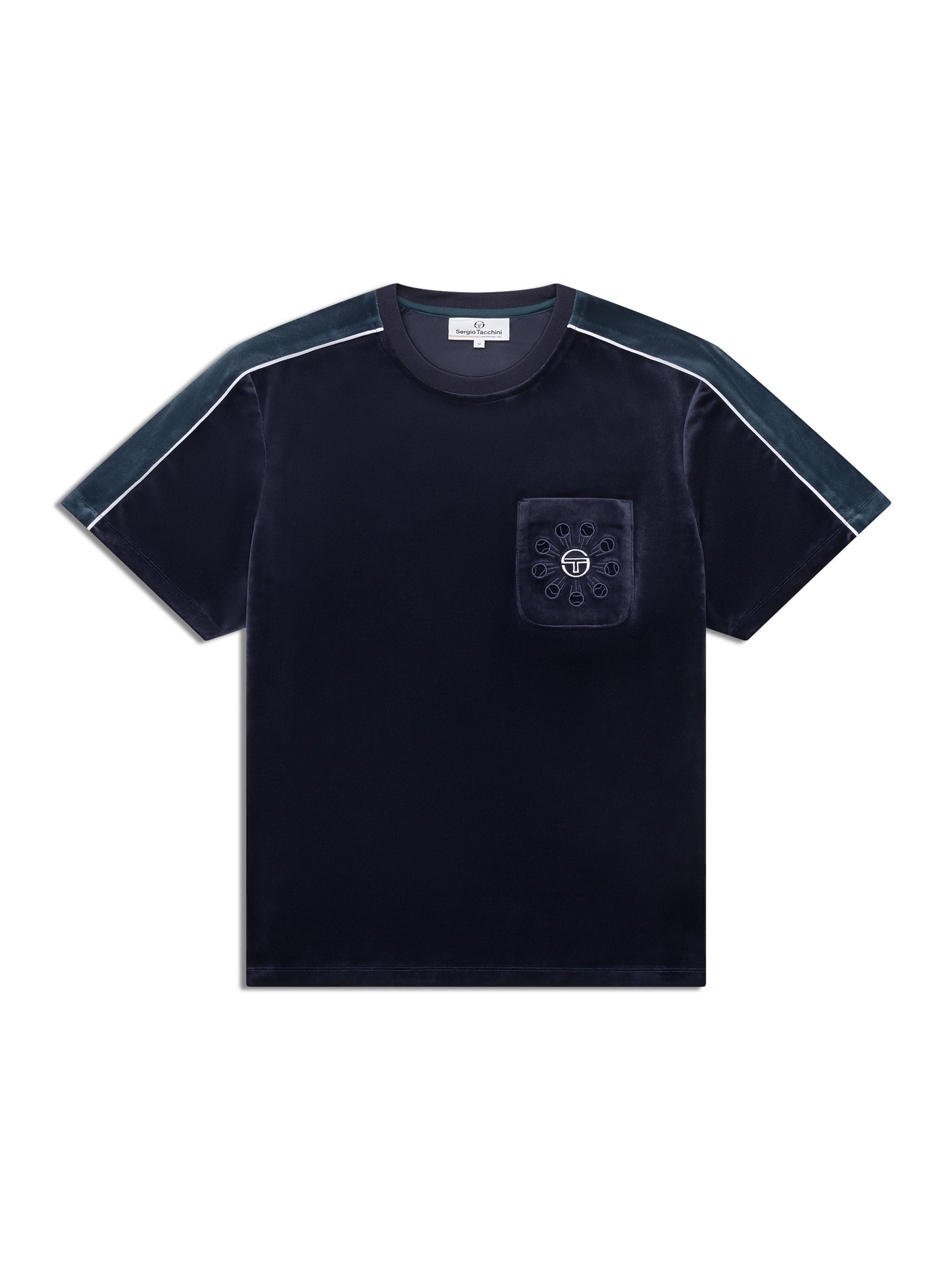 Cresta Velour Pocket T-Shirt-Maritime Blue
