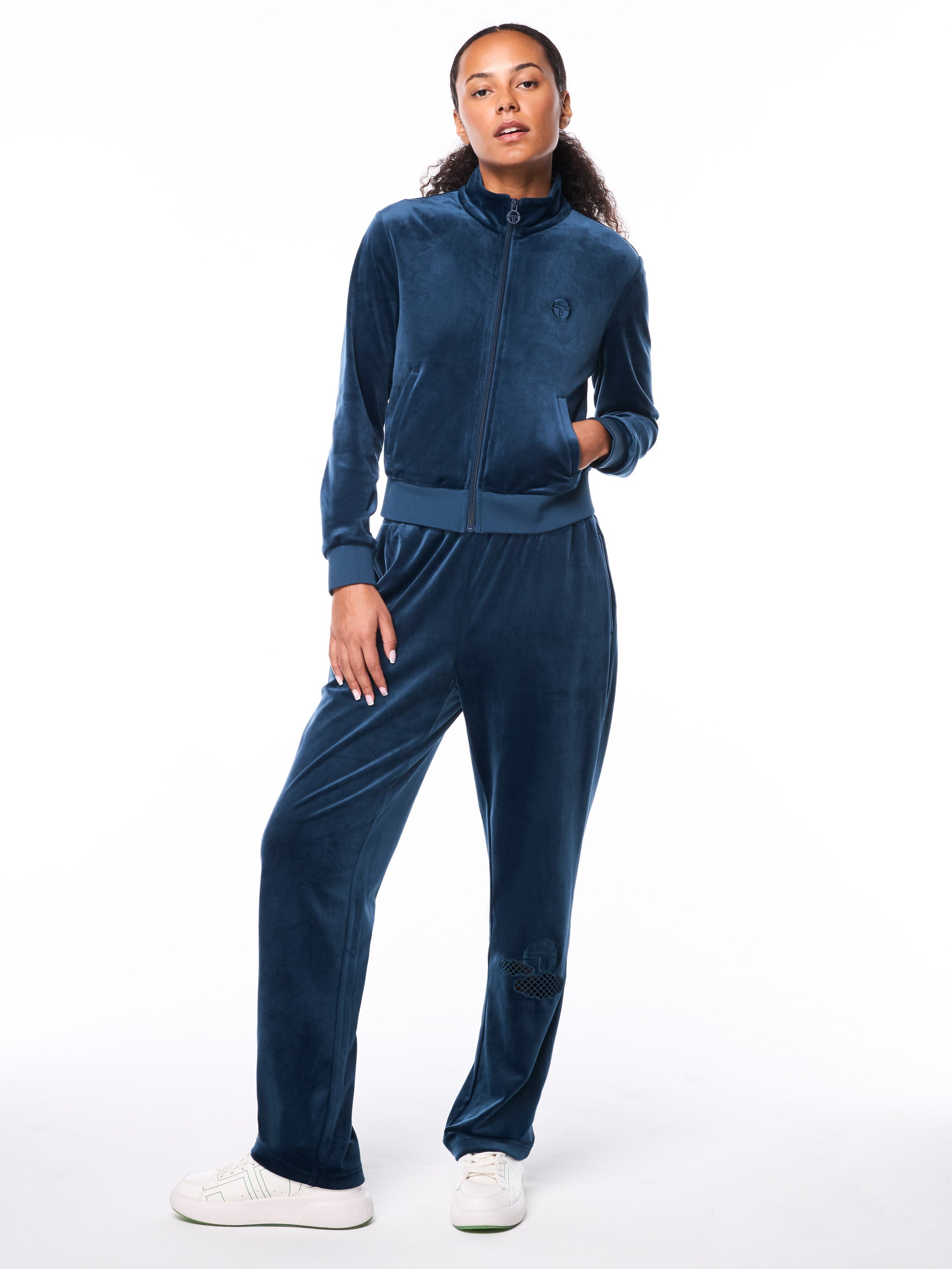 Nuvola Velour Track Pant-Key Largo
