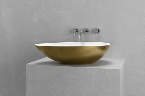 Egg-Shaped Concrete Vessel Sink