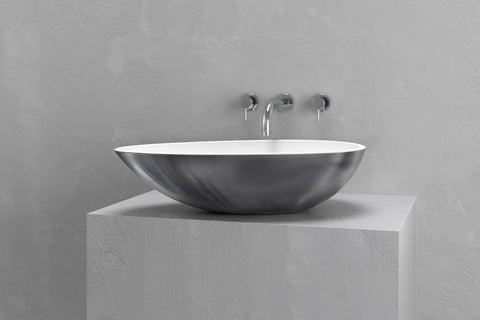 Egg-Shaped Concrete Vessel Sink